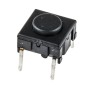 MEC IP67 Black Tactile Switch Round, SPST 50mA 24V dc, PCB Mount