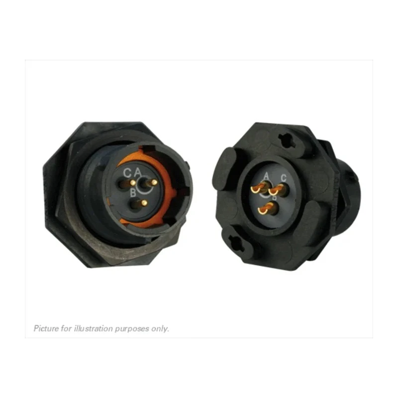 Souriau Sunbank by Eaton Circular Connector 3 Contacts Panel Mount Plug Male Standard Size IP68 IP69K 150V UTS712E3P
