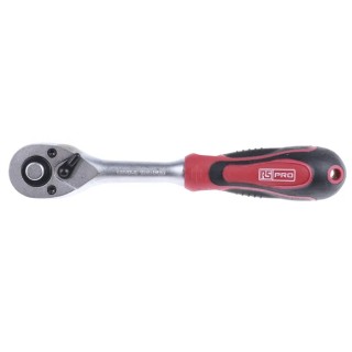 RS PRO 1/4 in Ratchet with Ratchet Handle Chrome Vanadium Steel Mirror Polished 72 Teeth 912-5404