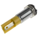 RS PRO Yellow Panel Mount Indicator 6V DC 20mA Flush Bezel Silver 21.6mm Length 913-2689