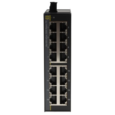 HARTING Unmanaged 16 Port Ethernet Switch 100 Mbps Network Speed 24-48V DC DIN-Rail Mount 24030160010