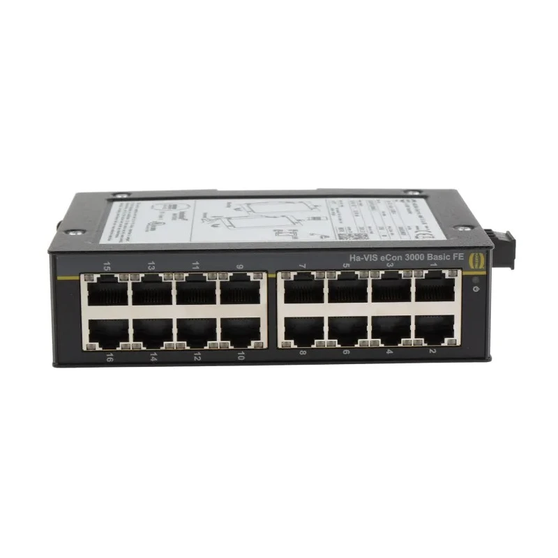 HARTING Unmanaged 16 Port Ethernet Switch 100 Mbps Network Speed 24-48V DC DIN-Rail Mount 24030160010
