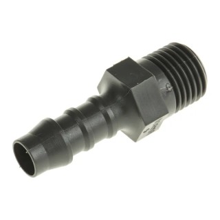 RS PRO Nylon Straight Hose Connector 8 mm ID BSP Threaded Male 1/4 in Black 795-146