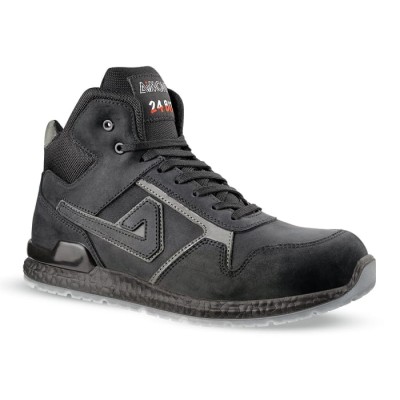 AIMONT 24 Bit Black Grey Aluminium Toe Capped Unisex Ankle Safety Boots Size UK 10.5 EU 45 KANYE ABI04 45