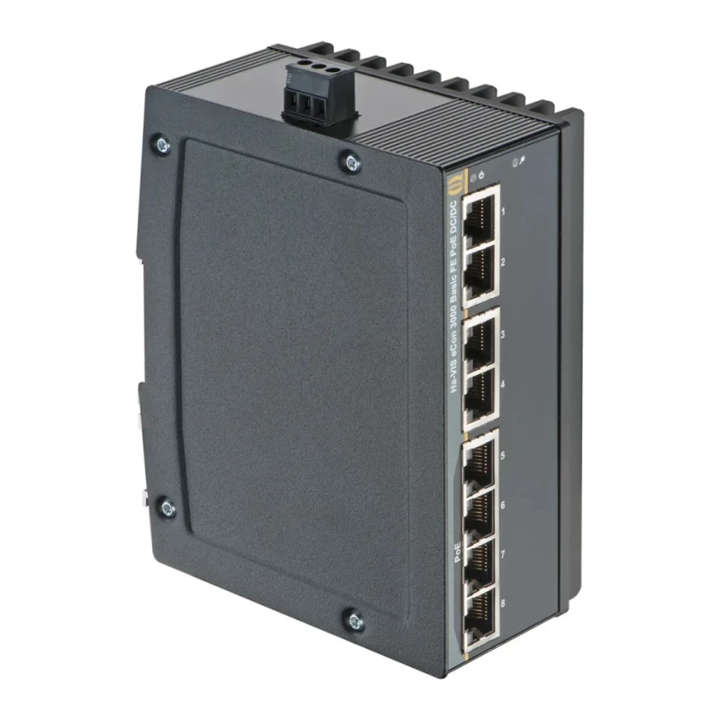 HARTING Unmanaged 8 Port Ethernet Switch 24-48 VDC DIN Rail Mount 142x60x107.5mm 24031080030
