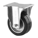 Tente Fixed Castor Heavy Duty 200 kg Load Capacity 100 mm Black Elastic Tyre Wheel 3678IEP100P62