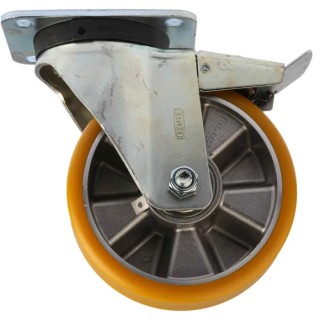 Tente Heavy Duty Braked Swivel Castor 600 kg Load Capacity 160 mm Polyurethane Wheel 3677ITP160P63
