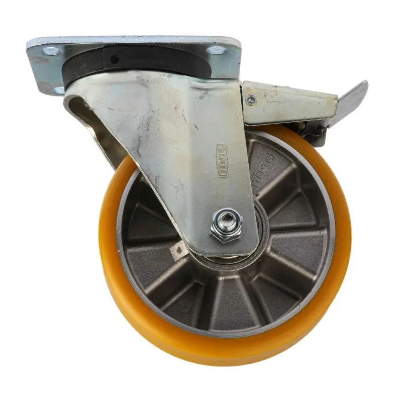 Tente Heavy Duty Braked Swivel Castor 600 kg Load Capacity 160 mm Polyurethane Wheel 3677ITP160P63