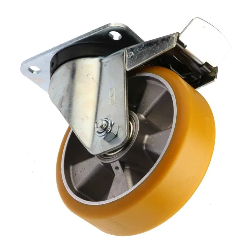 Tente Heavy Duty Braked Swivel Castor 600 kg Load Capacity 160 mm Polyurethane Wheel 3677ITP160P63