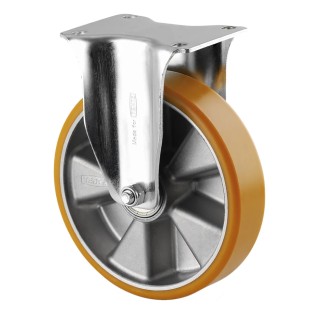 Tente Heavy Duty Fixed Castor, 600 kg Load Capacity, 200 mm Polyurethane Wheel, Pressed Steel Frame 3678ITP200P63