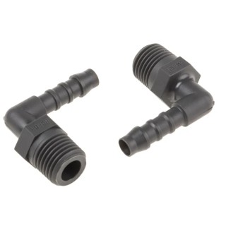 RS PRO Nylon Hose Connector 6 mm ID 1/4 in BSP Male Threaded Elbow 795-225