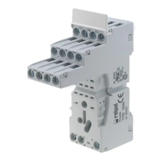 Relpol 14 Way 300V AC DIN Rail Relay Socket for use with R4N Relay GZM4-BLACK