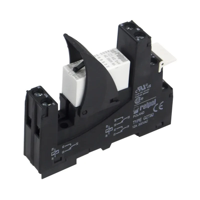 Relpol RM2 Series Interface Relay, DIN Rail Mount, 24V AC Coil, SPDT Contact Configuration RM2-00T-24A