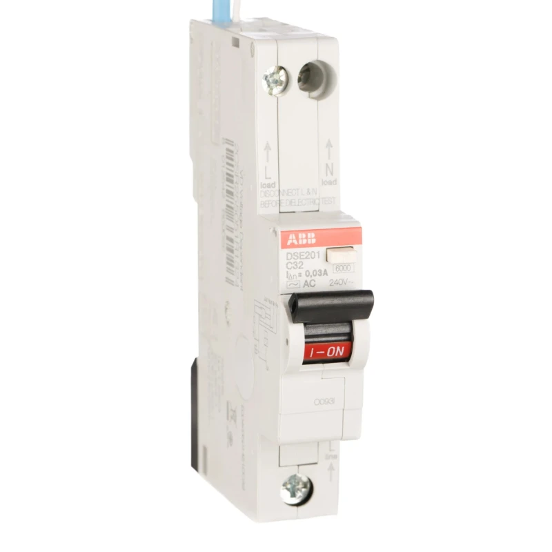 ABB Residual Current Circuit Breaker with Overload Protection, 32A Current Rating 2CSR255051R1324 DSE201 C32 AC30 - N Blue