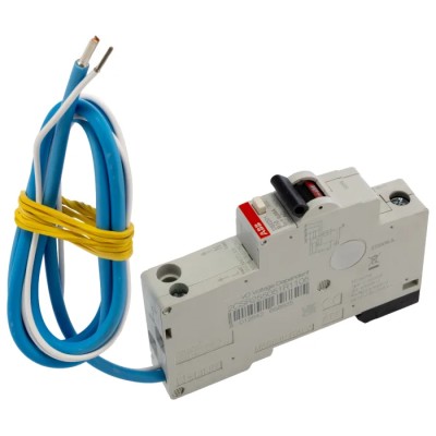 ABB Residual Current Circuit Breaker with Overload Protection 10A Current Rating 2CSR255051R1105 DSE201 B10 AC30 - N Blue