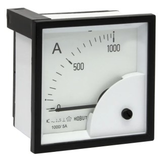HOBUT Analogue Panel Ammeter AC, Moving Iron, 72 mm x 72 mm, Class 1.5 Accuracy D72SD