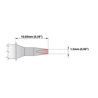 Thermaltronics 1.5 mm Straight Chisel 10 mm Soldering Iron Tip for use with MX-500, MX-5200, TMT-9000S-2, TMT-9000S-1 M6CH177