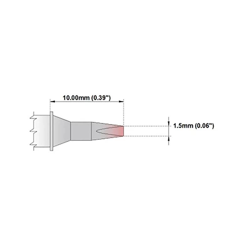Thermaltronics 1.5 mm Straight Chisel 10 mm Soldering Iron Tip for use with MX-500, MX-5200, TMT-9000S-2, TMT-9000S-1 M6CH177