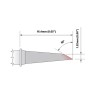 Thermaltronics 1.52 mm Straight Hoof 16.4 mm Soldering Iron Tip for use with MX-5000, TMT-9000S-1, TMT-9000S-2 M6DS529