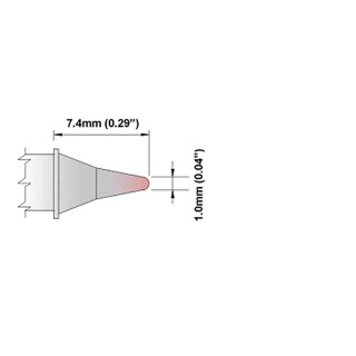 Thermaltronics 1.00 mm Conical Sharp 7.4 mm Soldering Iron Tip M7CP303