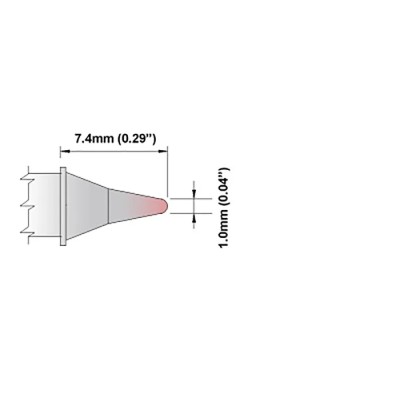 Thermaltronics 1.00 mm Conical Sharp 7.4 mm Soldering Iron Tip M7CP303