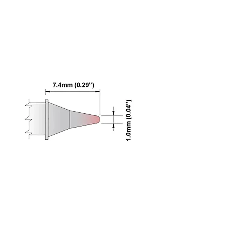 Thermaltronics 1.00 mm Conical Sharp 7.4 mm Soldering Iron Tip M7CP303