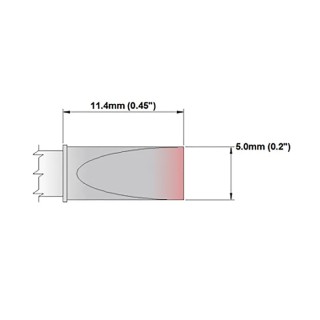 Thermaltronics 5 mm Straight Chisel 11.4 mm Soldering Iron Tip for use with MX-5000, TMT-9000S-1, MX-5200 M8LC650
