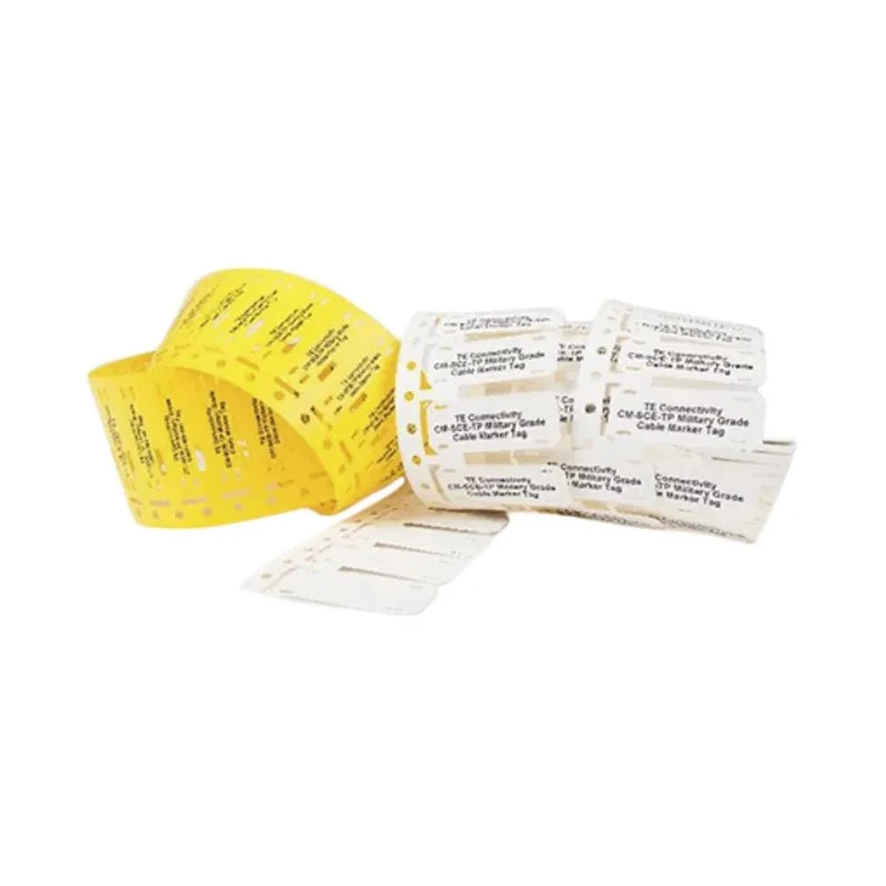 TE Connectivity Yellow White Print Cable Labels 50.8 mm Width 6.4 mm Length 250 Per Pack HTCM-SCE-TP-1/4-4H-4