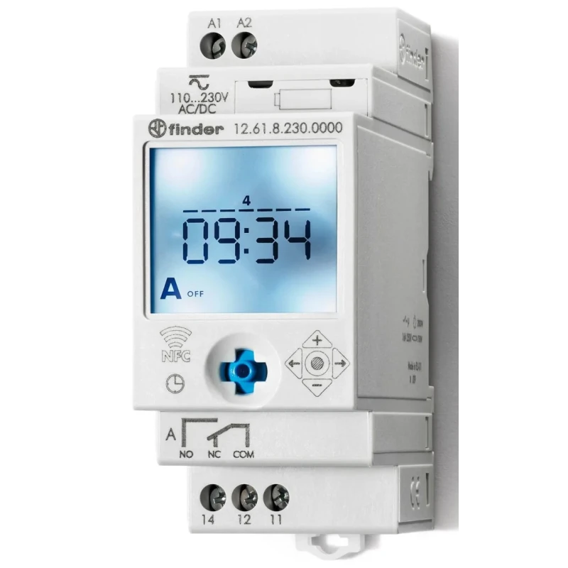 Finder Digital with NFC 12 DIN Rail Time Switch 230V ac/dc 12.61.8.230.0000 NFC