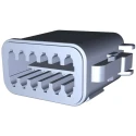 Deutsch Automotive Connector Female Grey In-Line 12 Way Crimp Termination DT06-12SA