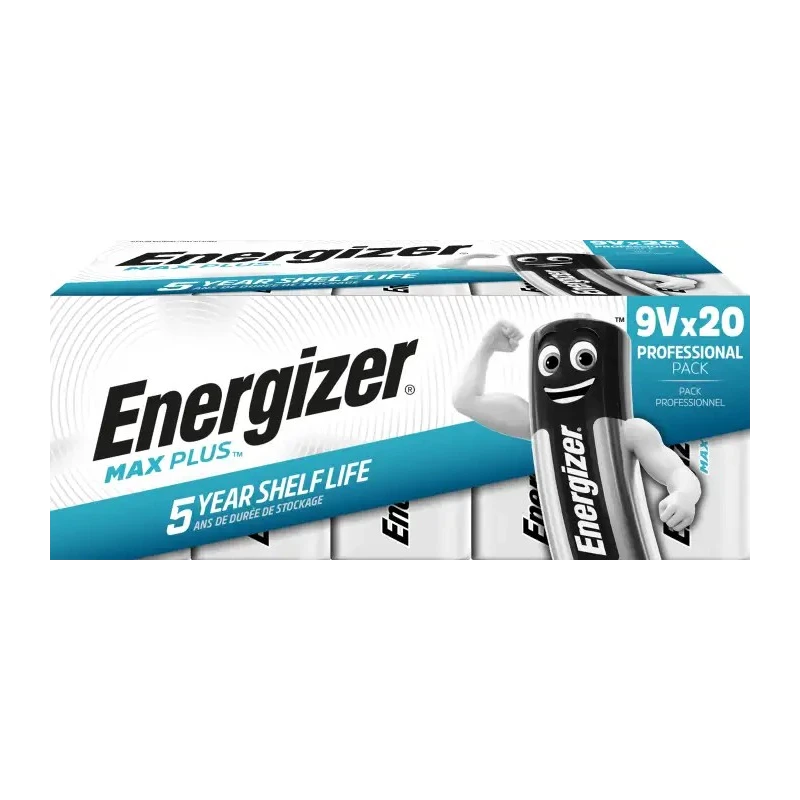 Energizer Energiser MAX PLUS Zinc Manganese Dioxide Alkaline 9V Battery 600mAh 7638900423204