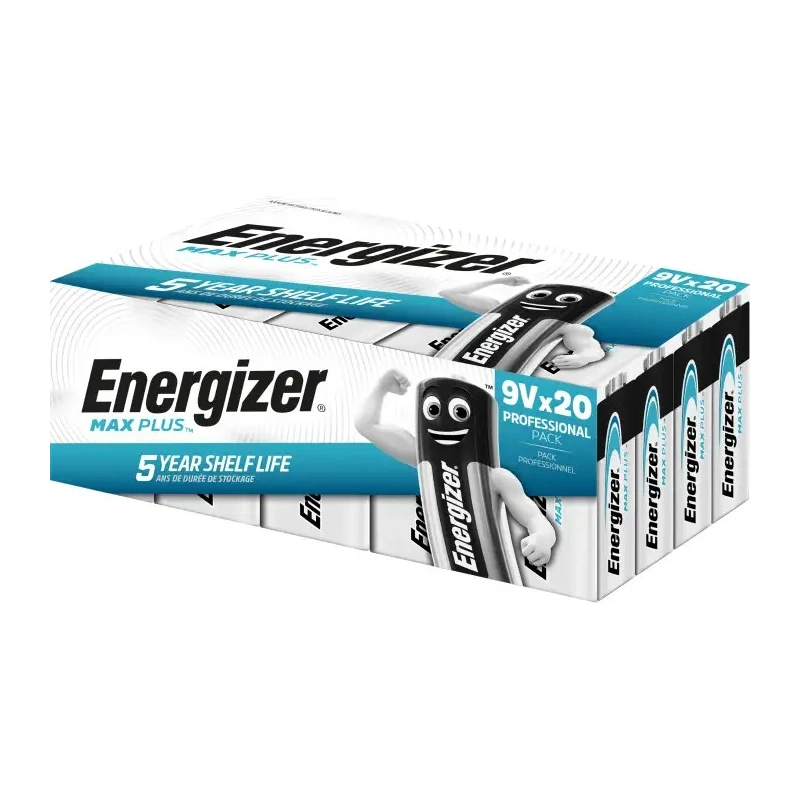 Energizer Energiser MAX PLUS Zinc Manganese Dioxide Alkaline 9V Battery 600mAh 7638900423204
