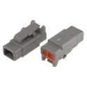 Deutsch Automotive Connector Male Grey Cable 2 Way Crimp Termination DTM06-2S