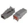 Deutsch Automotive Connector Male Grey Cable 2 Way Crimp Termination DTM06-2S