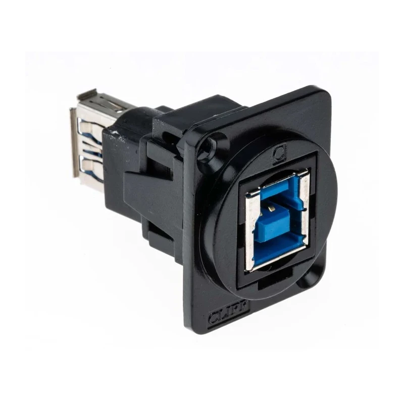 RS PRO USB Connector Panel Mount Straight Female/Female 2 Port USB Type B to A USB 3.0 916-0224