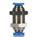 SMC Pneumatic Bulkhead Tube-to-Tube Adapter Nickel Plated Brass Push In 8 mm 10 bar 0-60°C 916-0827