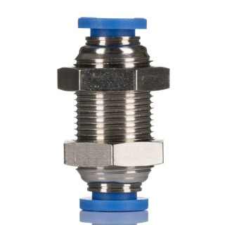 SMC Pneumatic Bulkhead Tube-to-Tube Adapter Nickel Plated Brass Push In 8 mm 10 bar 0-60°C 916-0827