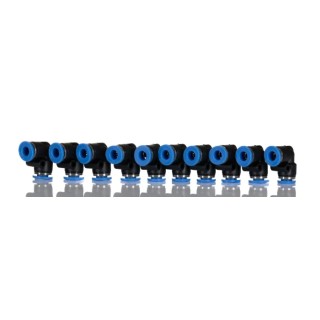 RS PRO Polyoxymethylene Nickel Pneumatic Union Elbow Fitting Push In 6 mm 10 bar 0-60°C 916-0883