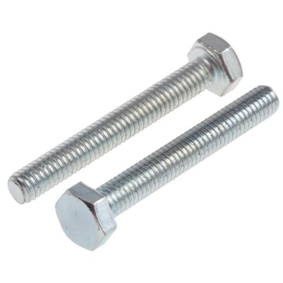 RS PRO Bright Zinc Steel Hex Bolt M4 x 30 mm Grade 8.8 DIN 933 917-2804