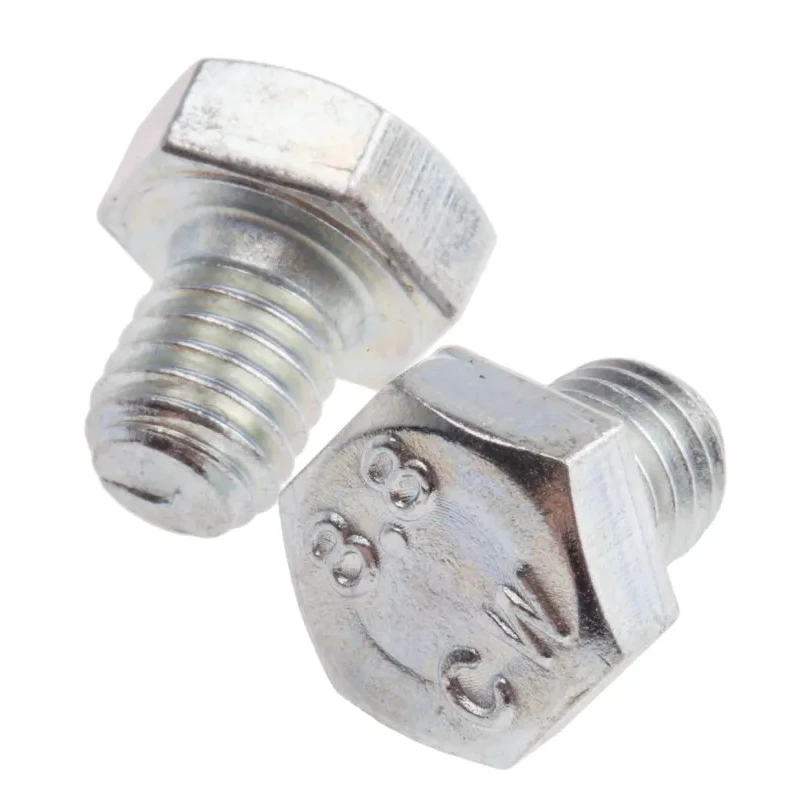 RS PRO Bright Zinc Steel Hex Bolt M8 x 10 mm Grade 8.8 Steel DIN 933 917-2864