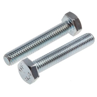 RS PRO Bright Zinc Steel Hex Bolt M6 x 35 mm Grade 8.8, DIN 933 917-2836