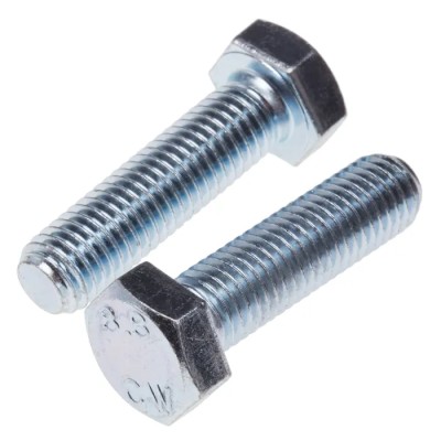 RS PRO Bright Zinc Steel Hex Bolt M12 x 45 mm Grade 8.8 DIN 933 917-2955