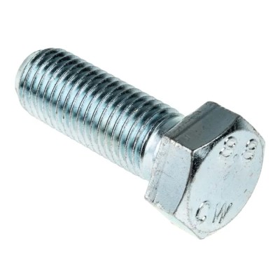 RS PRO Bright Zinc Plated Steel Hex Bolt M16 x 45 mm 8.8 Grade High Tensile 917-3289