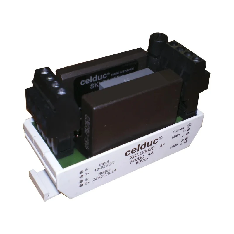 Celduc XK Series Solid State Relay 4 A Load 40V dc Load 32V dc Control DIN Rail Mount XKLD0020