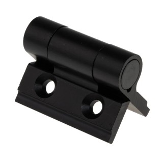 Pinet Black Anodised Aluminium Spring Hinge with Spring Loaded Pin, Screw Fixing, 30 mm x 35 mm x 3.3 mm 72-1-4257