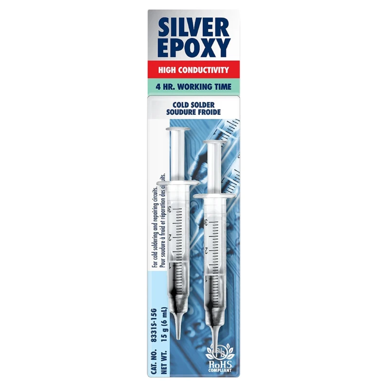 MG Chemicals Slow Cure Silver Conductive Epoxy Adhesive 8331S-15G, Excellent EMI/RFI Shielding, 1:1 Mix Ratio