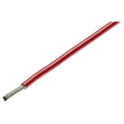 TE Connectivity 99M Series Red 0.22 mm² Hook Up Wire 24 AWG 19x0.12 mm strands 100 m Polyester Jacket 600V 125°C 99M0111-24-2