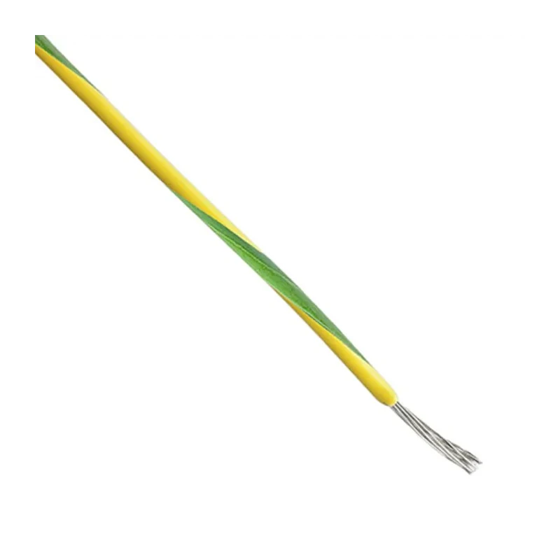 TE Connectivity 44A Series Green Yellow 0.5 mm² 20 AWG 19x32 AWG Core Strands Hook Up Wire 100m 600V 150°C 44A0111-20-45