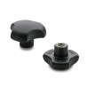 Elesa Black Polyamide Multiple Lobes Clamping Knob M5 Threaded Hole 167116