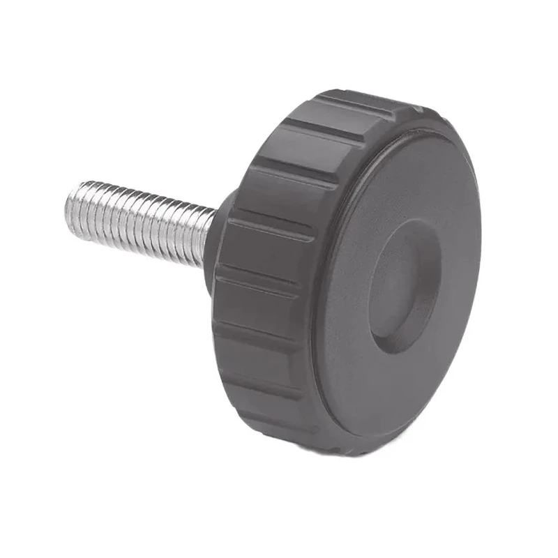 Elesa Black Polypropylene Knurled Clamping Knob M8 Threaded Stud 54 mm Diameter 134436